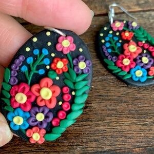Handmade polymer clay earrings.